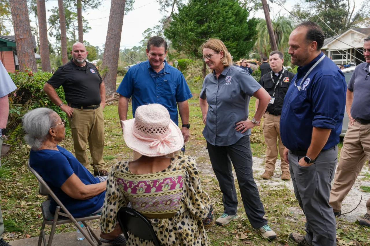 FEMA and Georgia Rep. Scott Speak with Hurricane Helene Survivors Image: FEMA and Georgia Rep. Scott Speak with Hurricane Helene Survivors