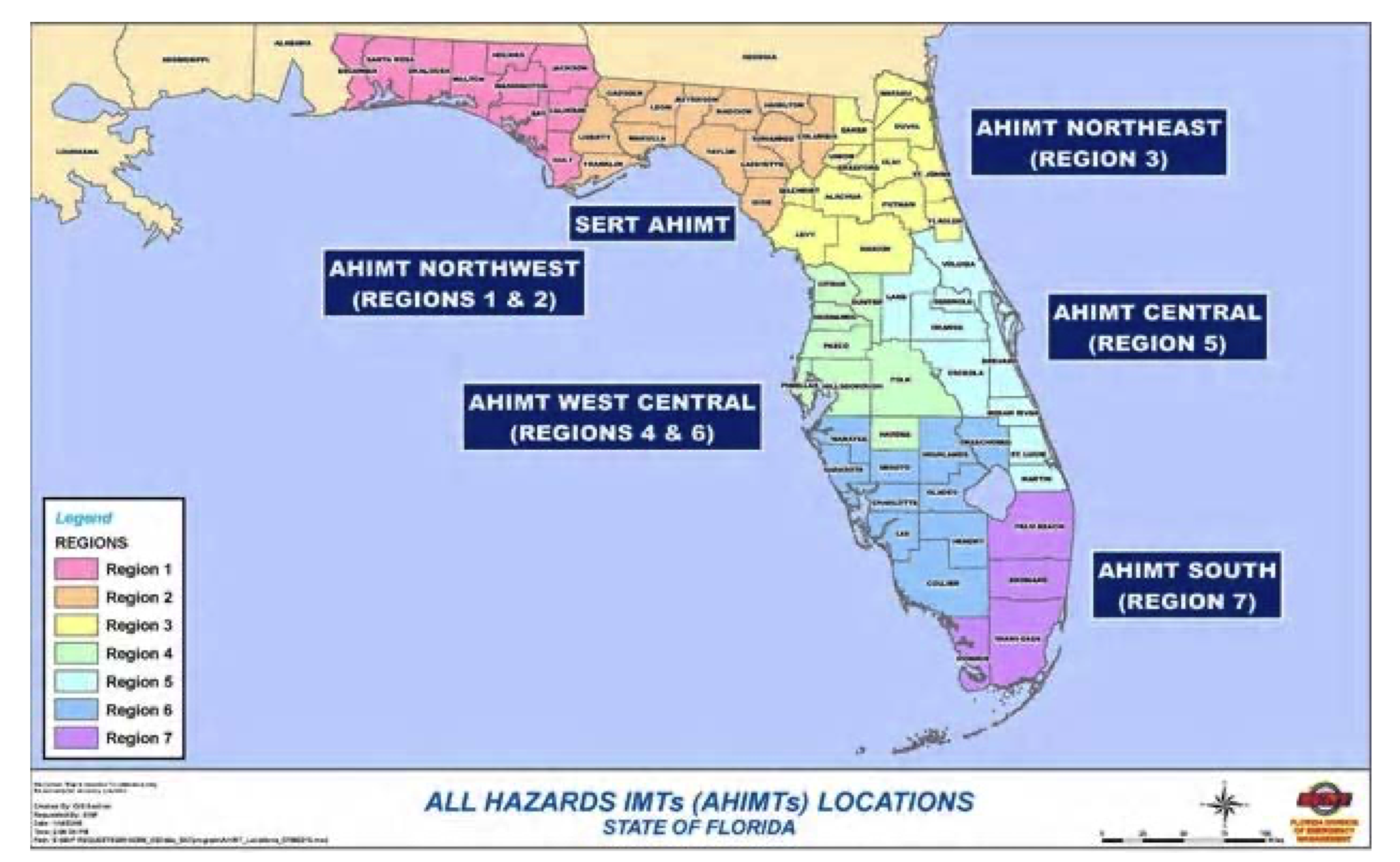 Florida All Hazard Incident Management Team Locations Graphic
