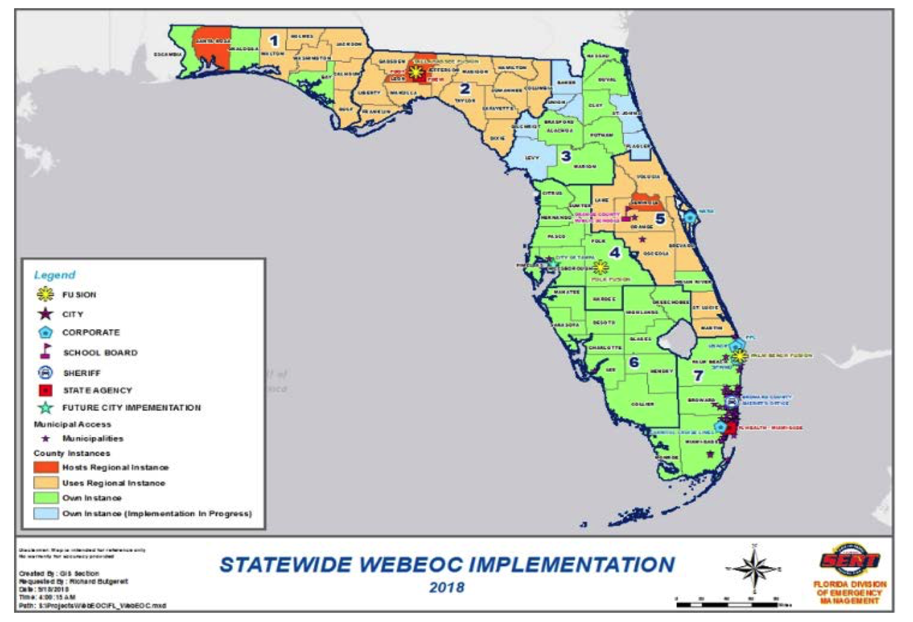 Florida WEBEOC Implementation Graphic