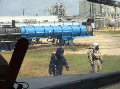 Responders used grant-funded HazMat suits and equipment at the Arkema Facility.