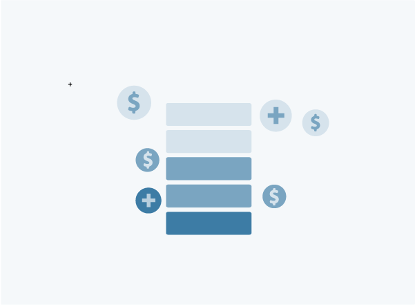 Icon of a bar measuring increase in money