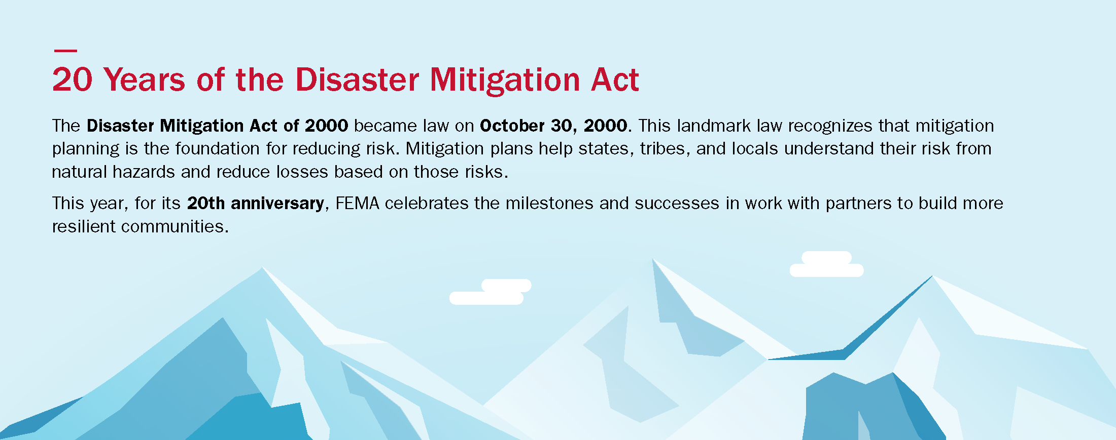 20 years of the disaster mitigation act and mountains 