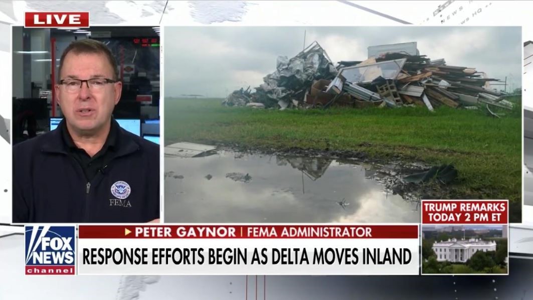 pete gaynor on the left and hurrican delta damage on the right 