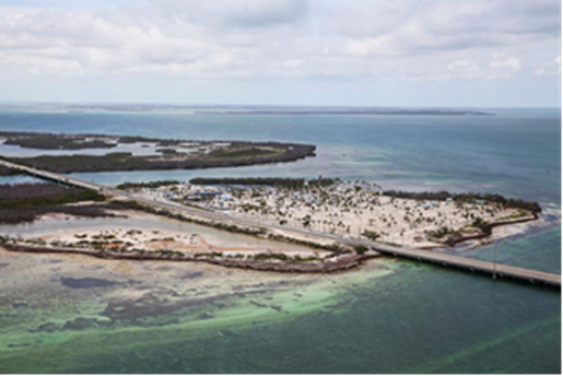 An arial view of the Florida Keys. 