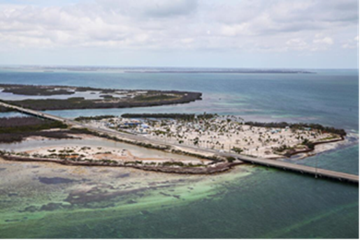An arial view of the Florida Keys.