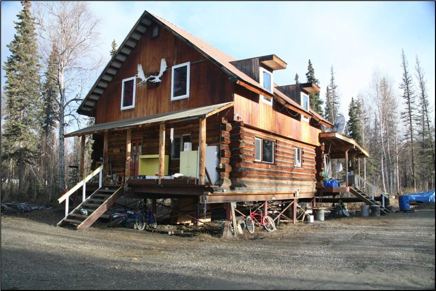 A brown wood house