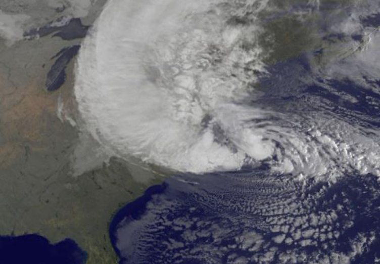 Satellite view of a hurricane 