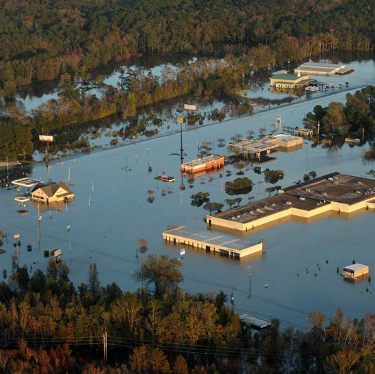 High flood waters impacted businesses in Kinston, North Carolina.