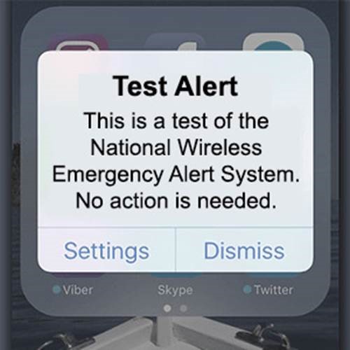 Test Alert. This is a test of the National Wireless Emergency Alert System. No action is needed.