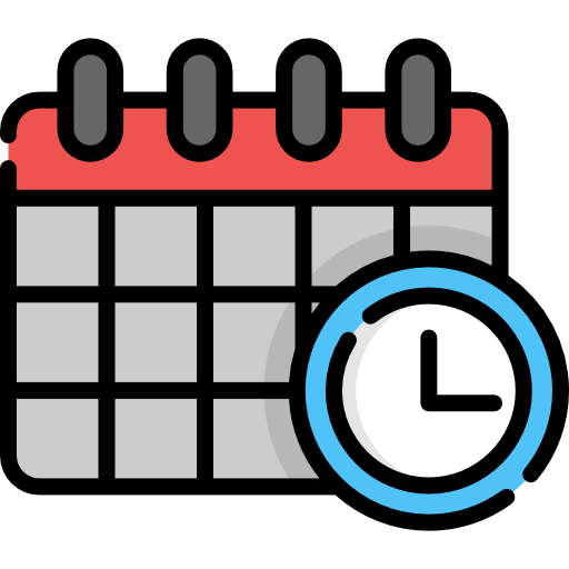 Calendar with a clock
