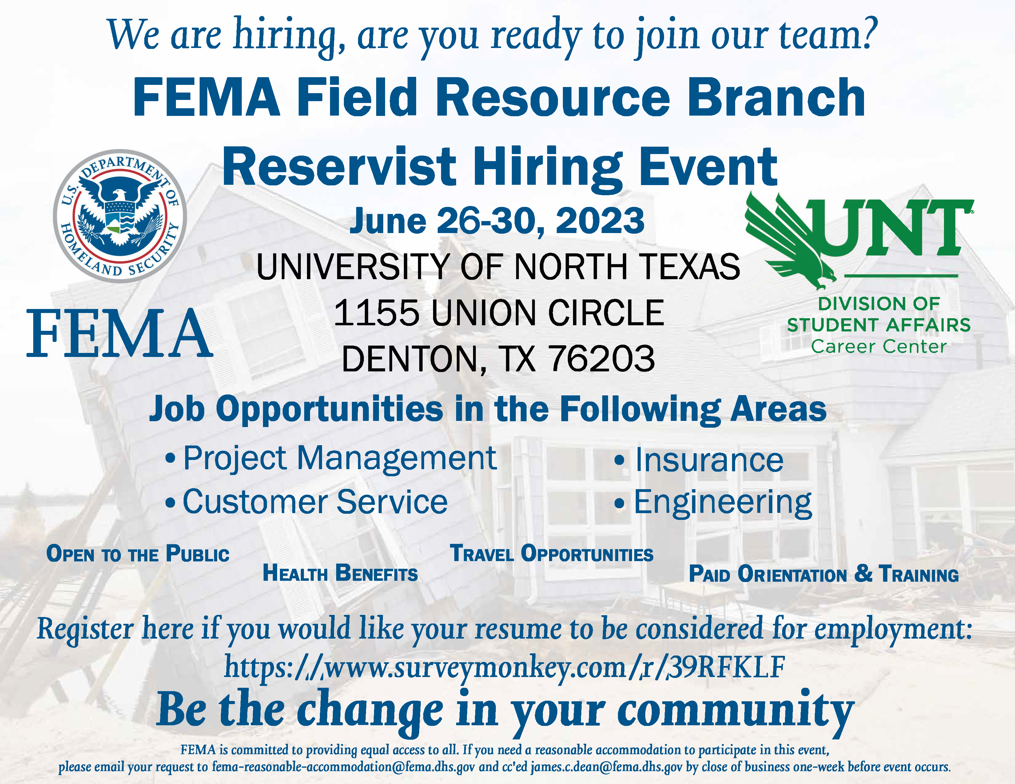 FEMA Field Resource Branch Reservist Hiring Event