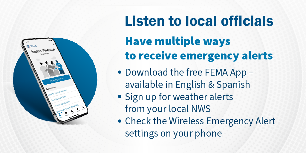 FEMA App – Listen to local officials Graphic File