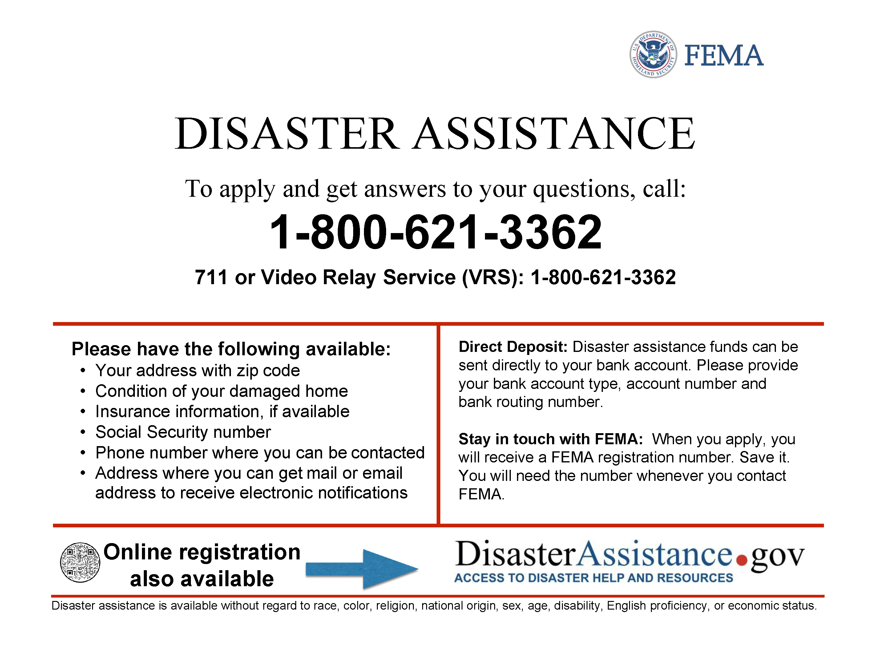 Disaster Registration Flyer Graphic File
