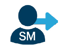 Illustration of an avatar with SM written on it