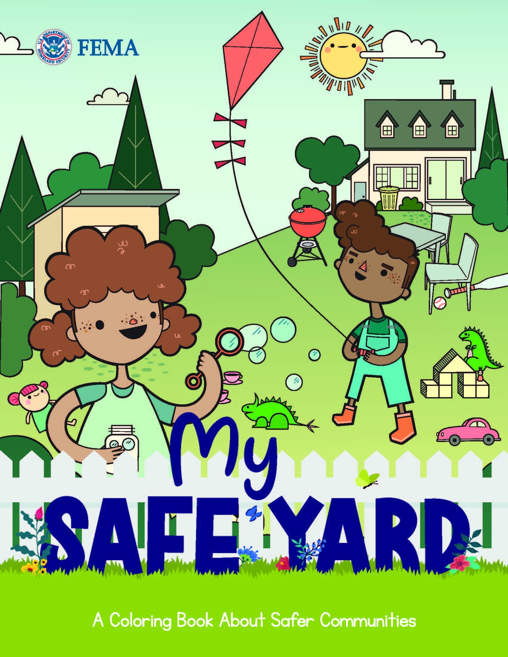 My Safe Yard coloring book front page