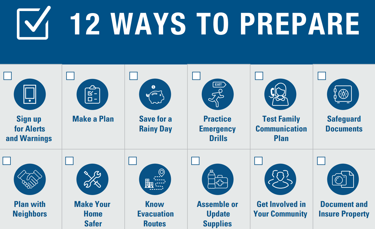 12 ways to prepare for disasters