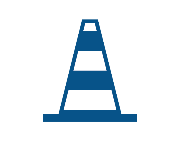 Blue traffic cone