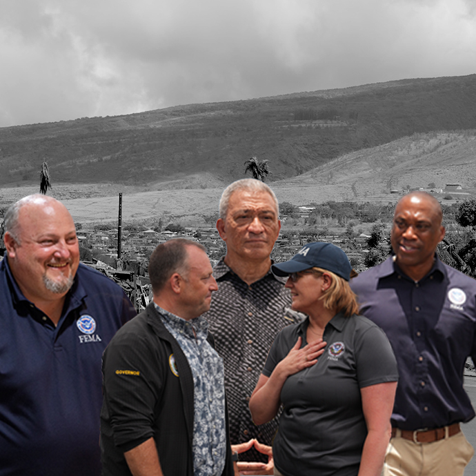 FEMA Administrator and emergency managers canvassing Maui
