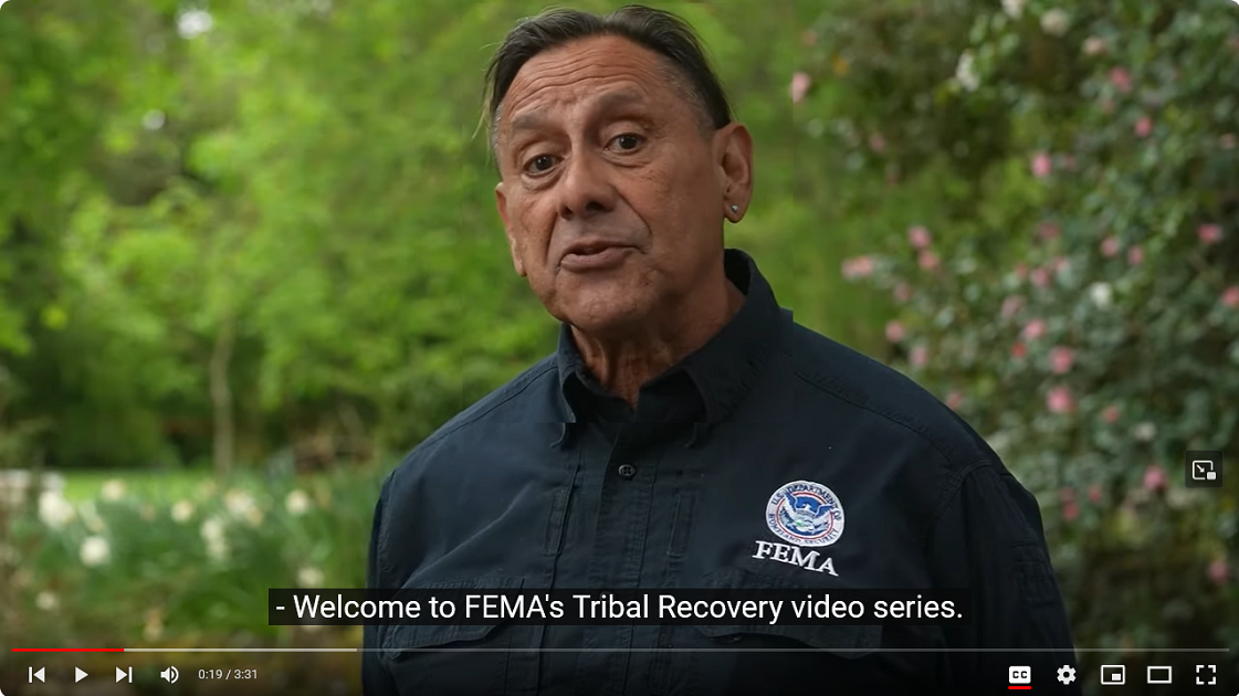Thumbnail of Ricardo Zuniga introducing the trailer for the FEMA Tribal Recovery Video Series.