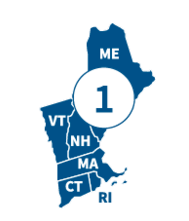 Illustration of the outline of FEMA's Region 1