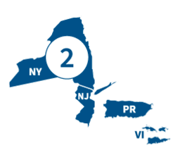 Illustration of the outline of FEMA's Region 2