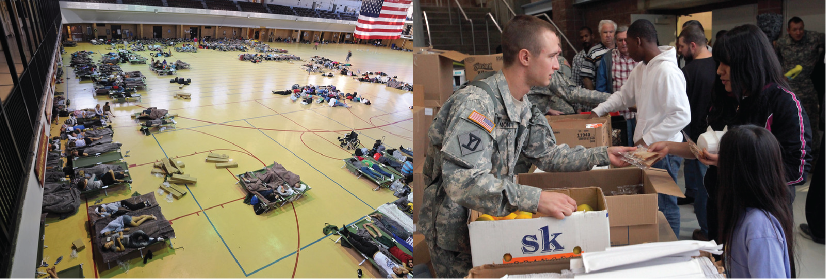 Different services are provided at different types of evacuation facilities