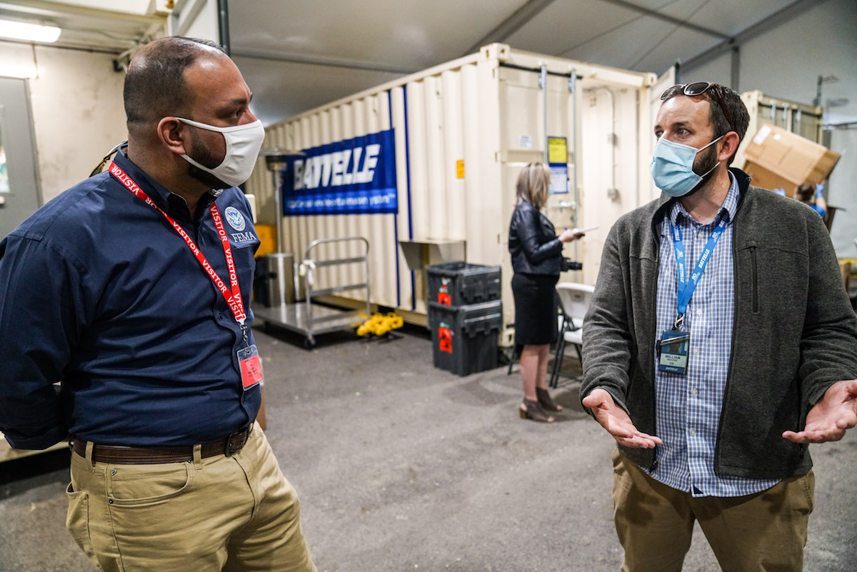 People wearing masks as protective equipment during COVID-19.