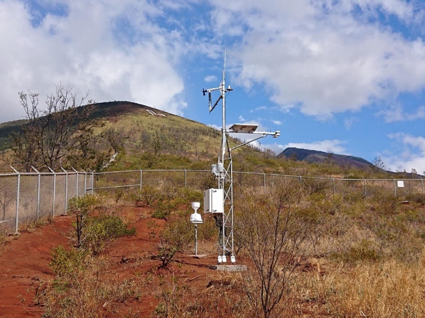 The Mesonet sensor measures climate information such as: barometric pressure, temperature, relative humidity, rainfall, wind speed and direction.
