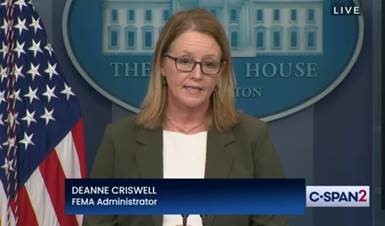 FEMA Administrator Deanne Criswell speaks at briefing