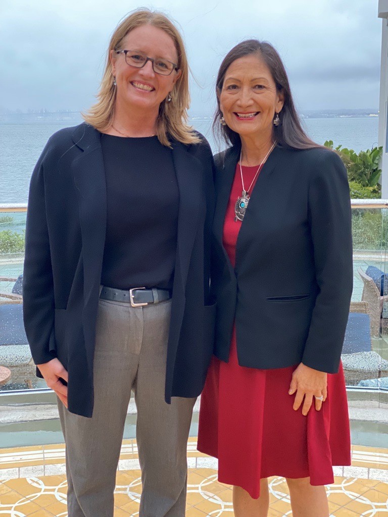 FEMA Administrator Deanne Criswell (left) with U.S. Secretary of Interior Deb Haaland at the Western Governors’ Association 2021 Winter Meeting.