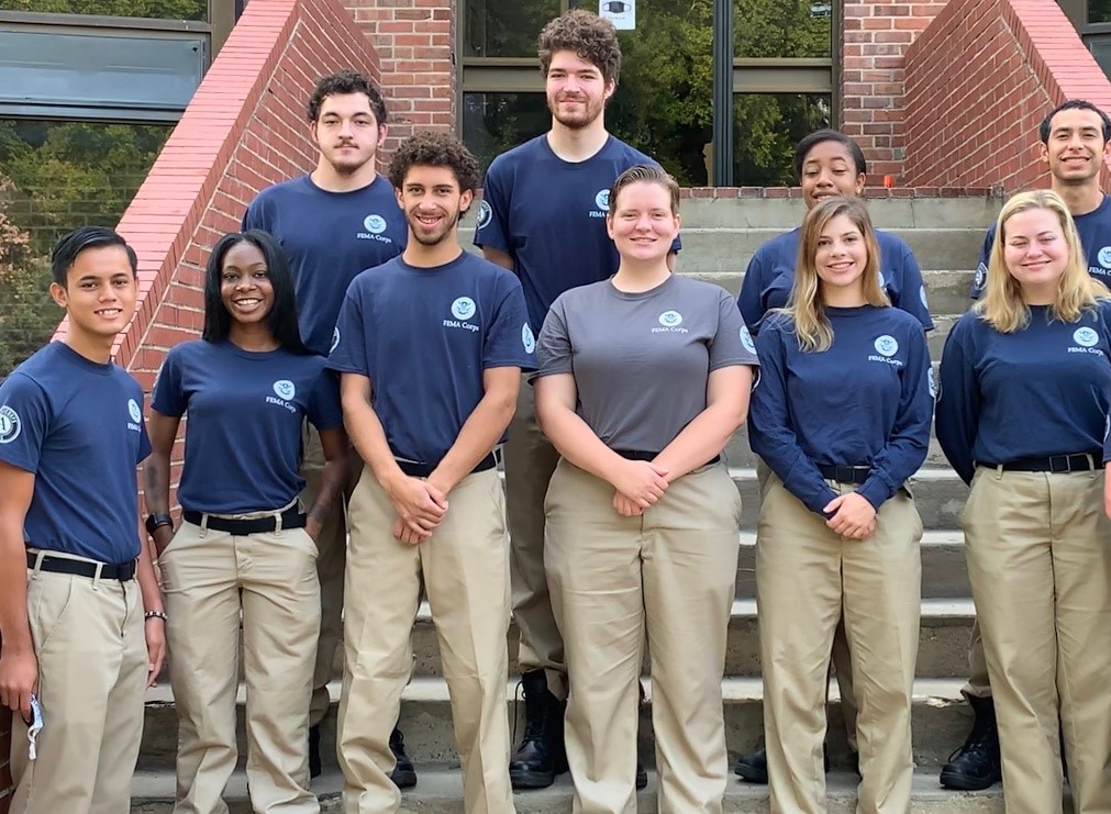 Neildino (far left) and his team Wave Five on the AmeriCorps NCCC campus in Vicksburg, Mississippi