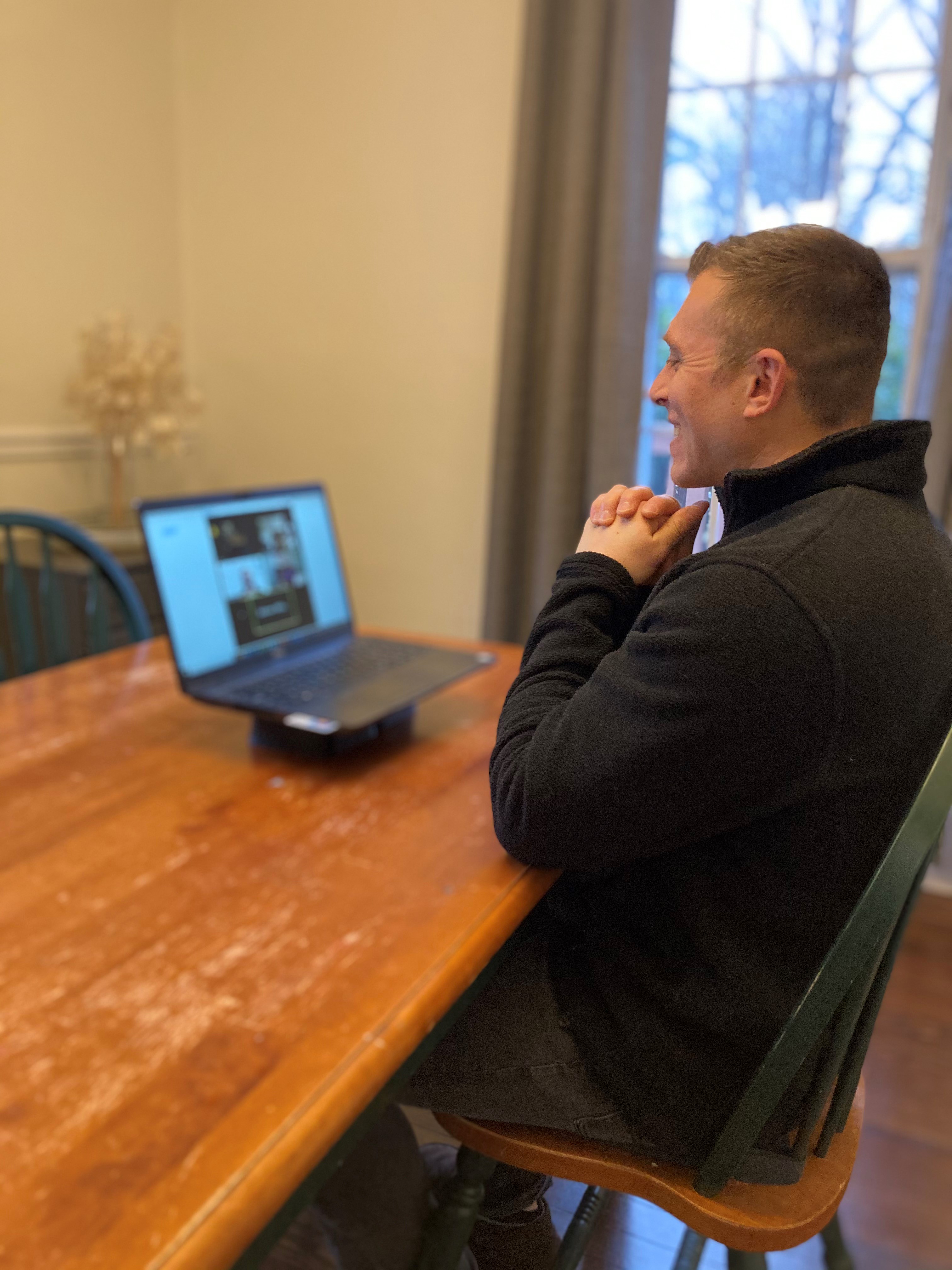  Zane Hadzick hosts a virtual Speaker’s Bureau engagement with the Upper North Neighbors Association to inform its members about the COVID-19 vaccination process.