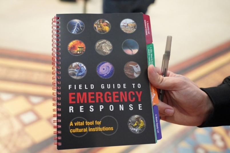 HENTF’s “Field Guide to Emergency Response” is one of many resources given to participants to prepare them to address emergencies affecting cultural institutions. 
