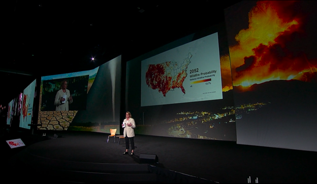 FEMA Administrator Deanne Criswell discusses wildlife probability at the at the Esri User Conference July 11.