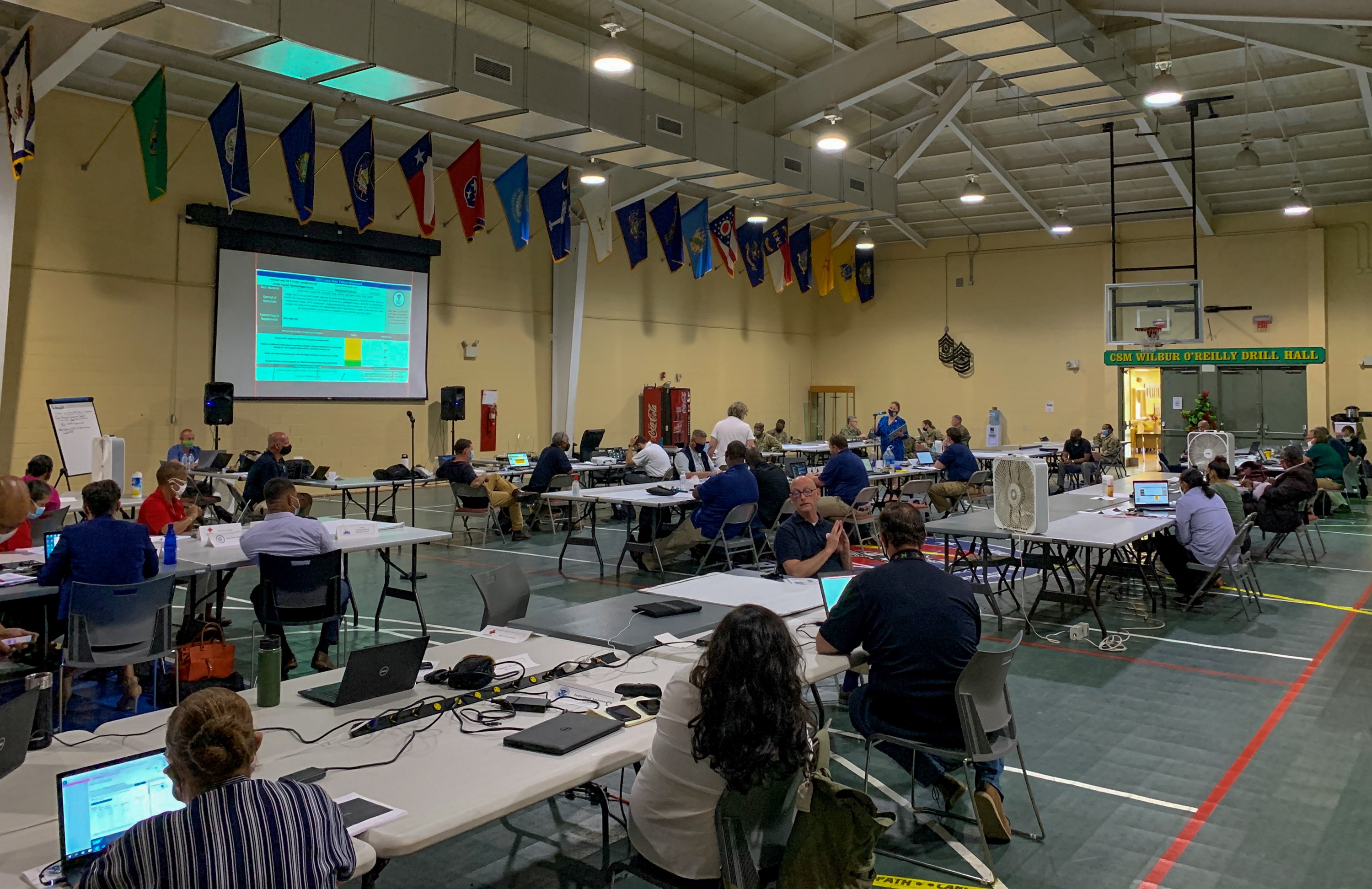 Federal and territorial partners focus on strengths and challenges of focus areas for hurricane season preparedness and response during workshops at the V.I. National Guard's Lt. Col. Lionel A. Jackson Armory, Estate Bethlehem Compound.