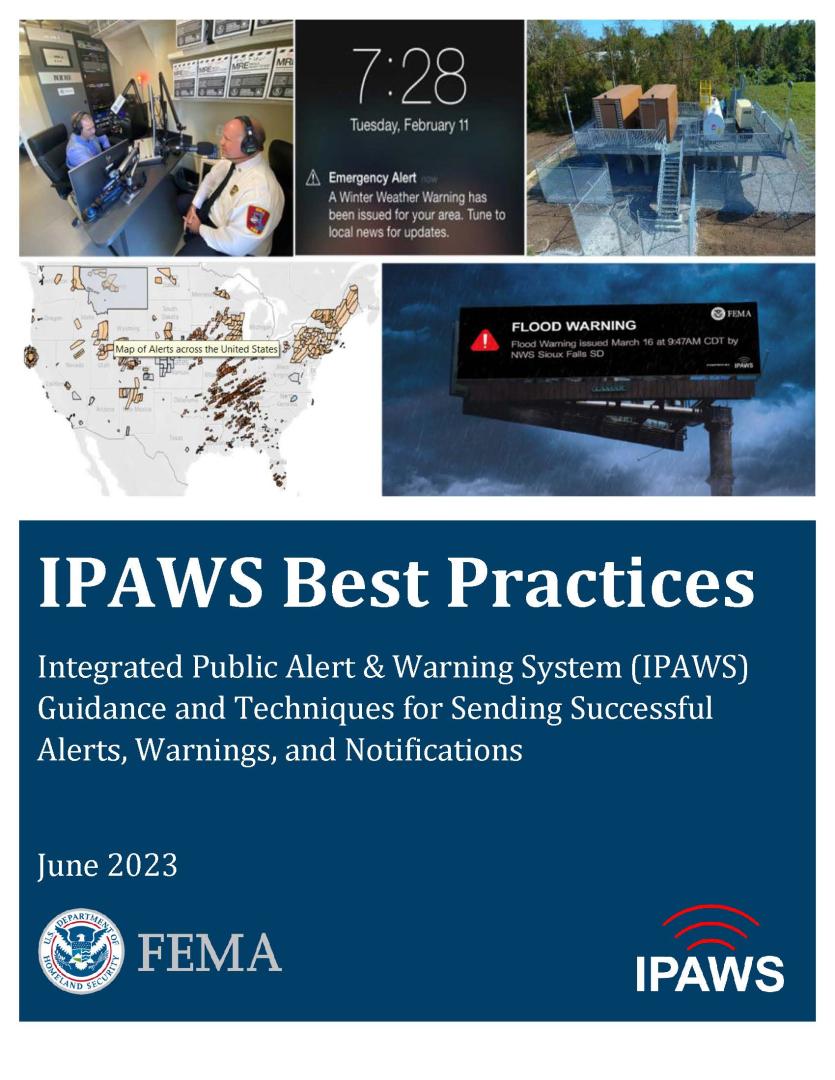 IPAWS Best Practices Cover Page