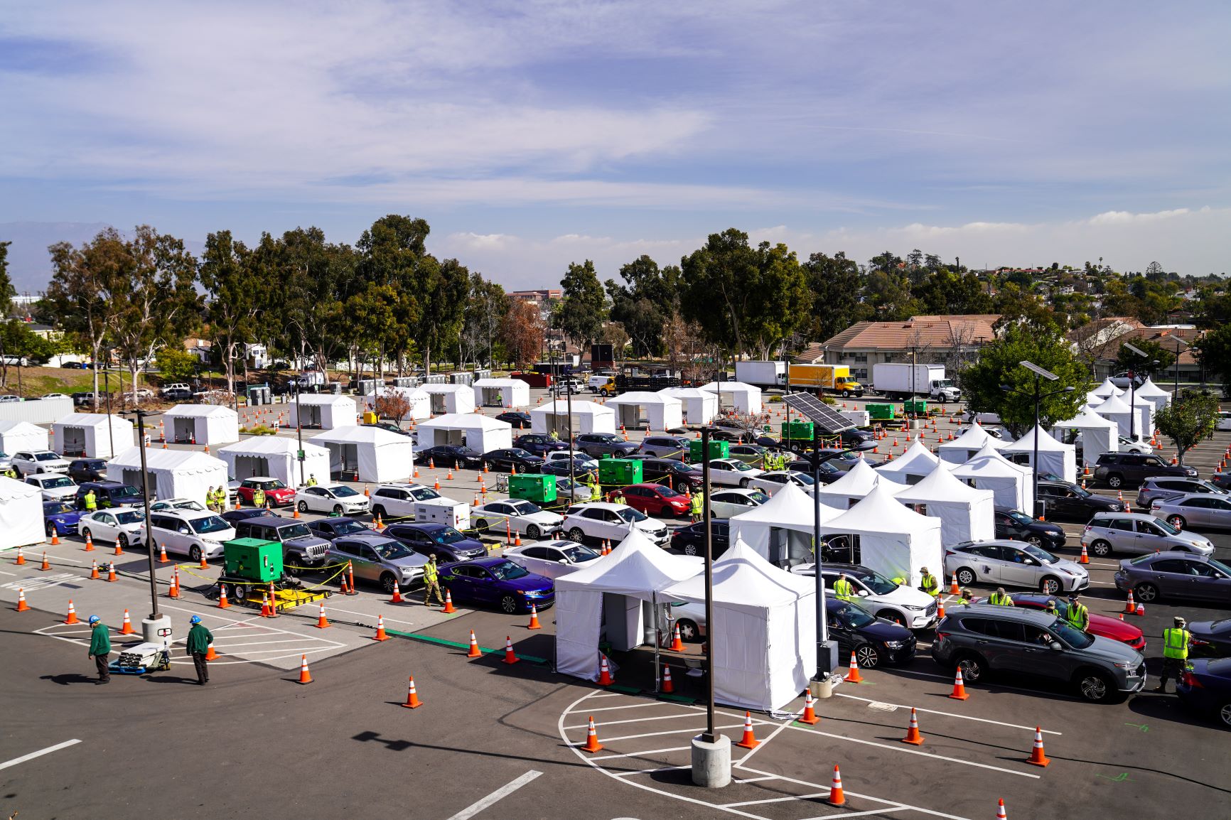 Community vaccination center in Los Angeles, CA