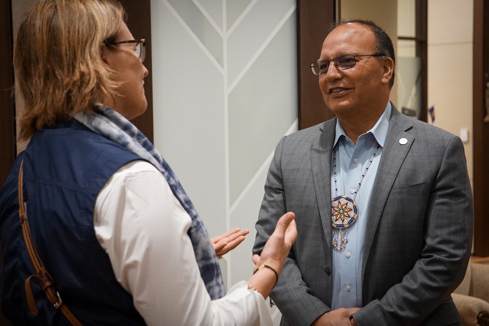 FEMA Administrator Deanne Criswell meets with the Chief of the Choctaw Nation of Oklahoma, Gary Batton. 