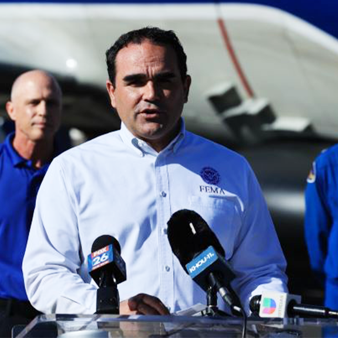 FEMA Deputy Associate Administrator for Response and Recovery Keith Turi provides opening remarks at Ellington Airport Houston.