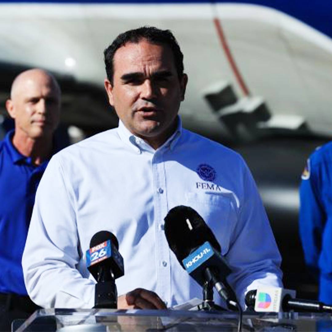 FEMA Deputy Associate Administrator for Response and Recovery Keith Turi provides opening remarks at Ellington Airport Houston. 