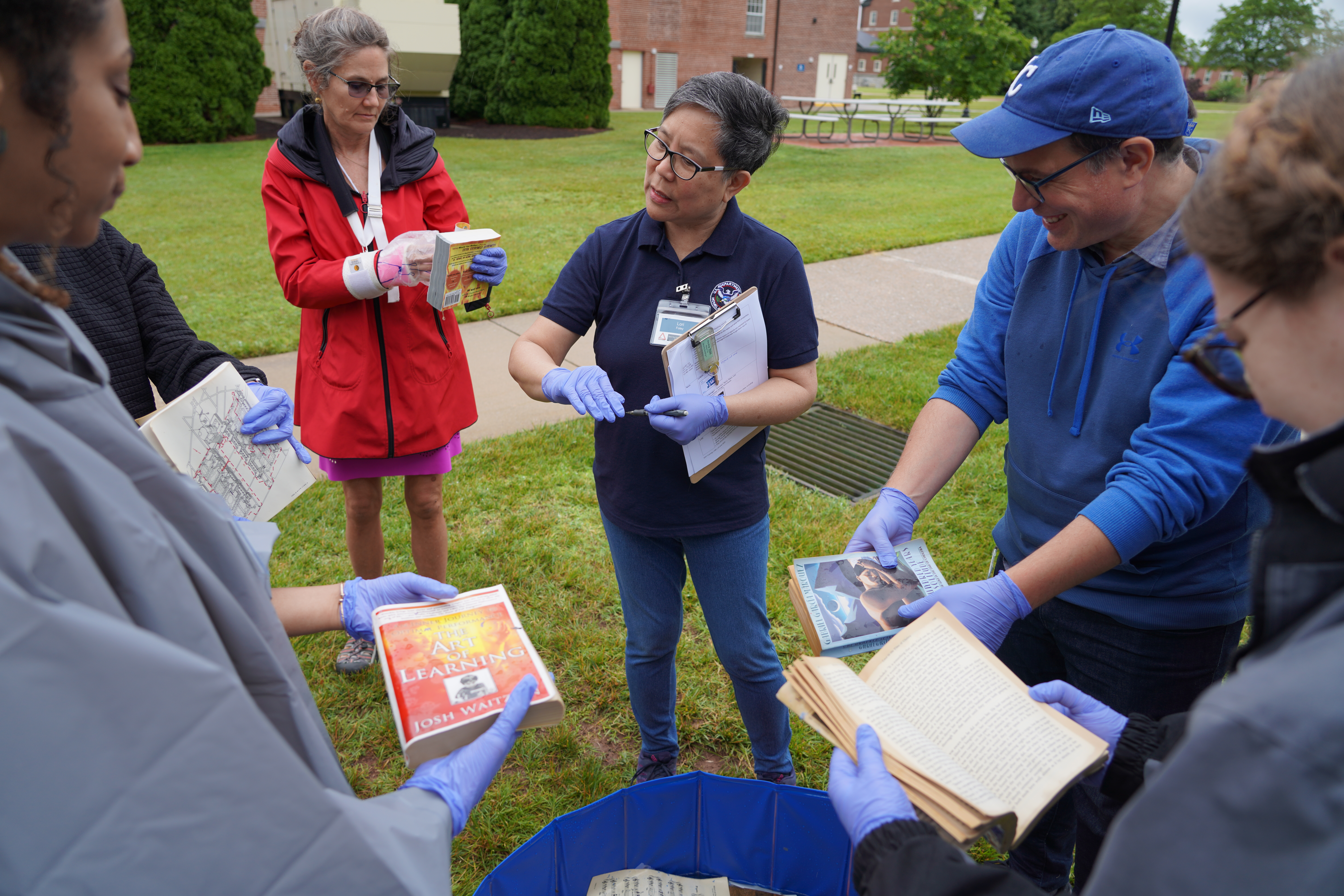 Lori Foley, FEMA Coordinator of the Heritage Emergency National Task Force, teaches students how to save family treasures after a disaster.