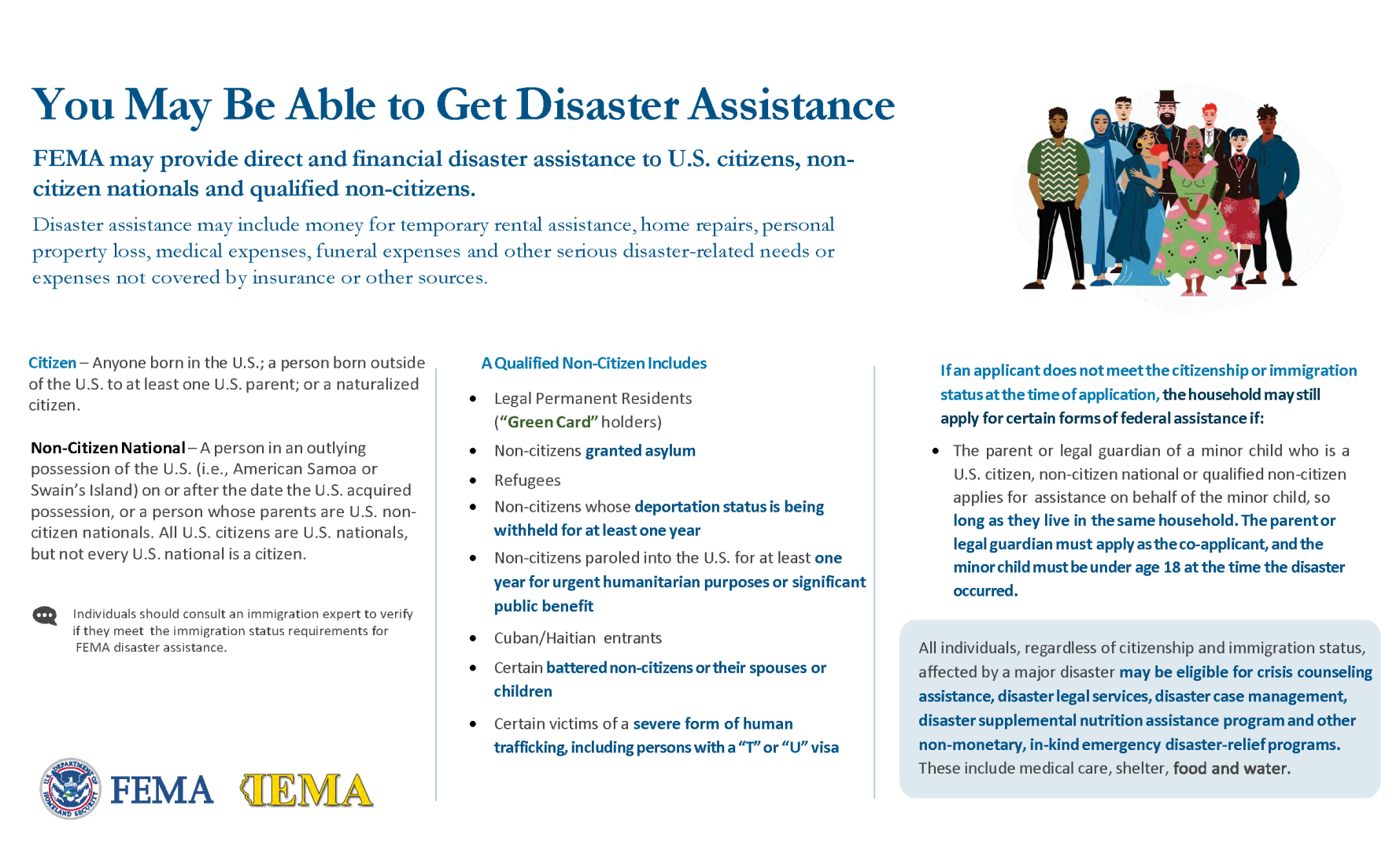 Qualifying for Disaster Assistance: Citizenship and Immigration Status Flyer