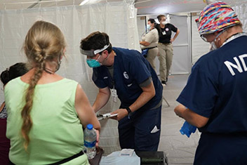 To alleviate the burden of local health care facilities that lost valuable resources after Hurricane Ida, the U.S. Department of Health and Human Services Disaster Medical Assistance Team provided medical care to hurricane survivors. 