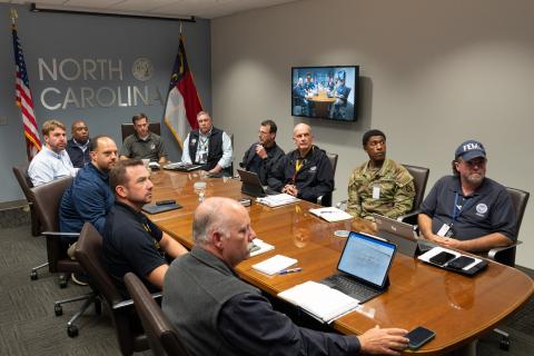 Caption: <p>Raleigh, N.C. (Oct. 8, 2024) - FEMA Deputy Administrator Hooks visits the North Carolina Emergency Operations Center to provide support to those affected by Hurricane Helene.</p>
