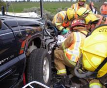 The victim of this car crash is still alive today, thanks in part to the new intubation equipment provided by an AFG grant
