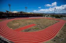 Red running track