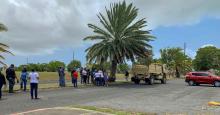Members of Region 2's Incident Management Assistance Team, FEMA Virgin Islands logistics staff and territorial partners from the Virgin Islands Territorial Emergency Management Agency and U.S. Virgin Islands Department of Human Services conduct a Community Points of Distribution field exercise at Educational Complex.