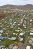  aerial view of damaged houses 