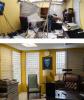  Top picture: office destroyed. Lower Picture: office repaired. 