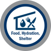 Lifelines Icon Food Hydration Shelter Grey PNG